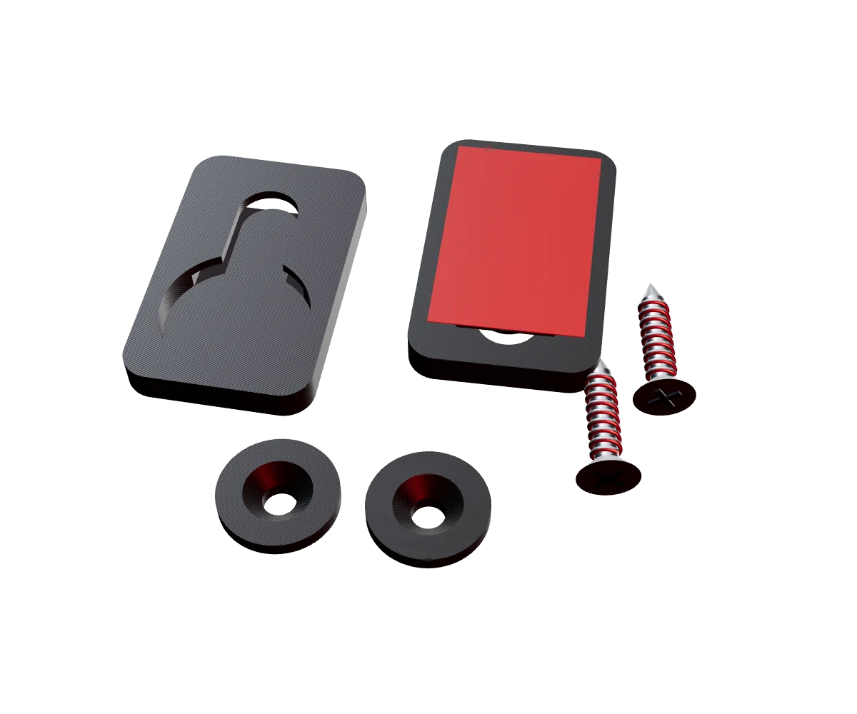 Kit do suporte de placa removível: dois clipes, duas bases e dois parafusos